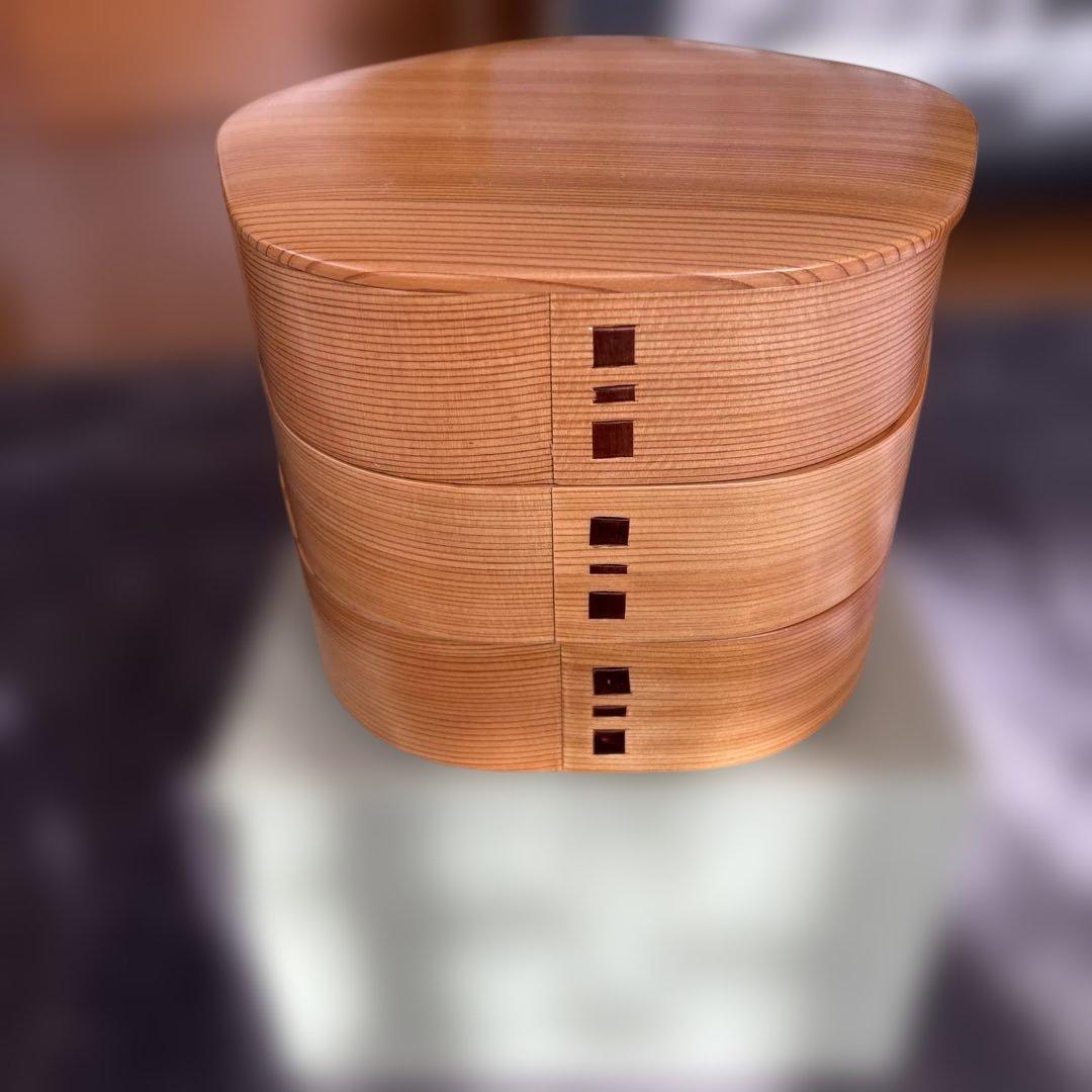 曲げわっぱ 梅花3段重