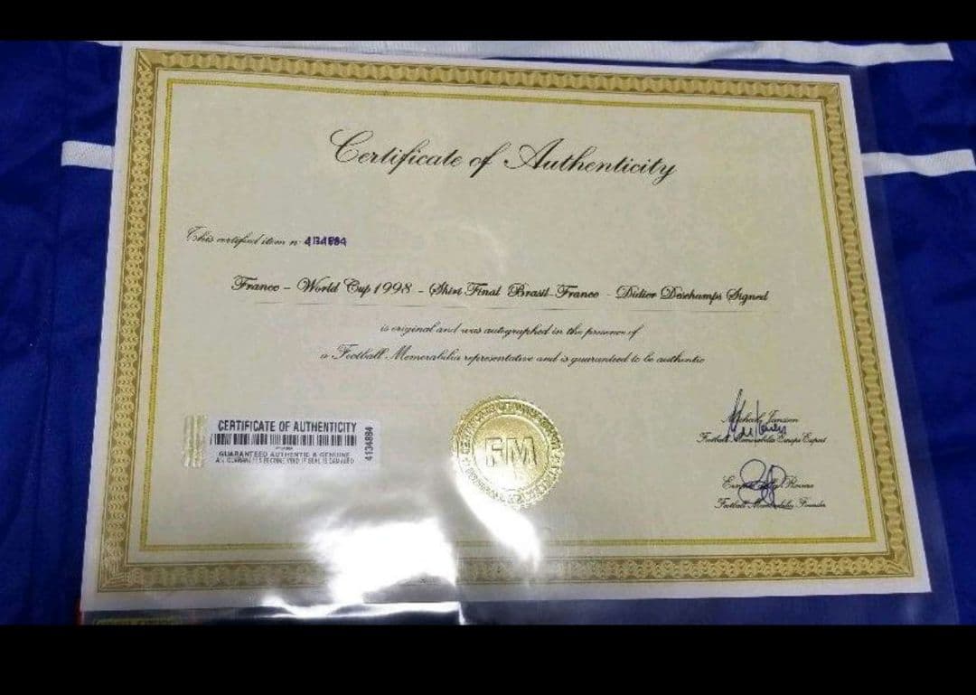 デシャン　ディディエ・デシャン　ディディエデシャン　直筆サイン　サイン