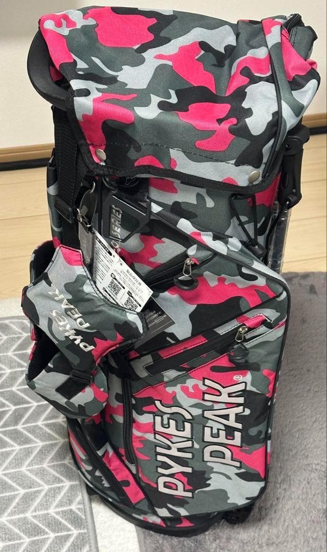 新品 Pykes Peak 迷彩柄 スタンド式ゴルフバッグ　キャディバッグ
