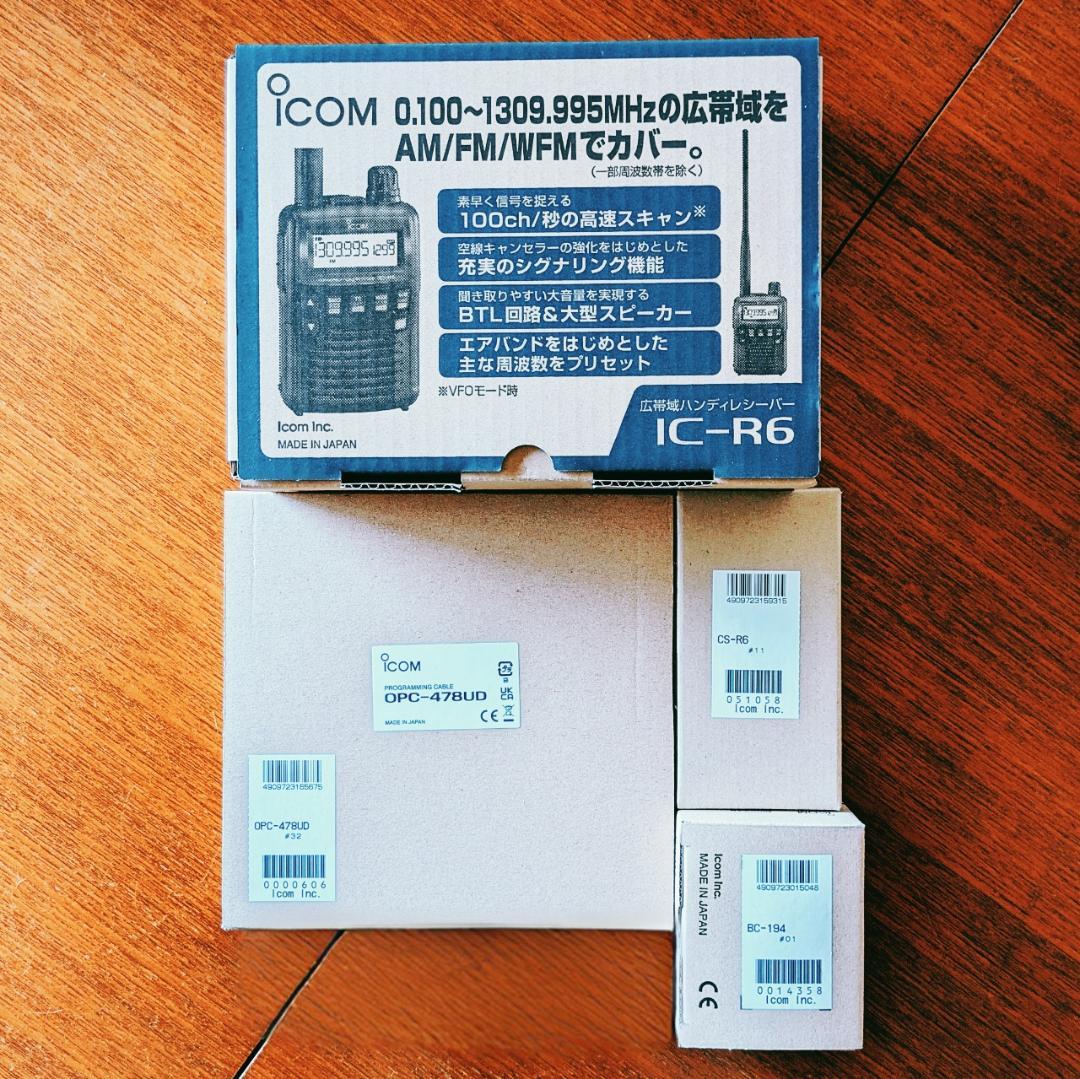 お買い得！ ICOM IC-R6 受信機 赤 CQオーム全国版 オプションセット