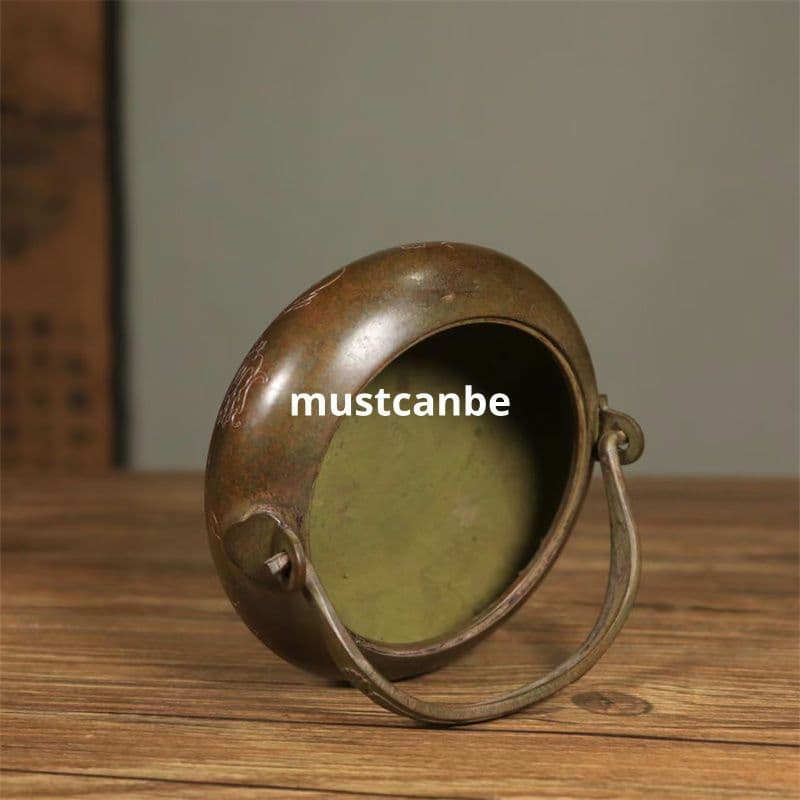 銅器 香炉 十二支八卦提梁炉 暖手炉 室内薫香炉 香道具 工芸品 置物