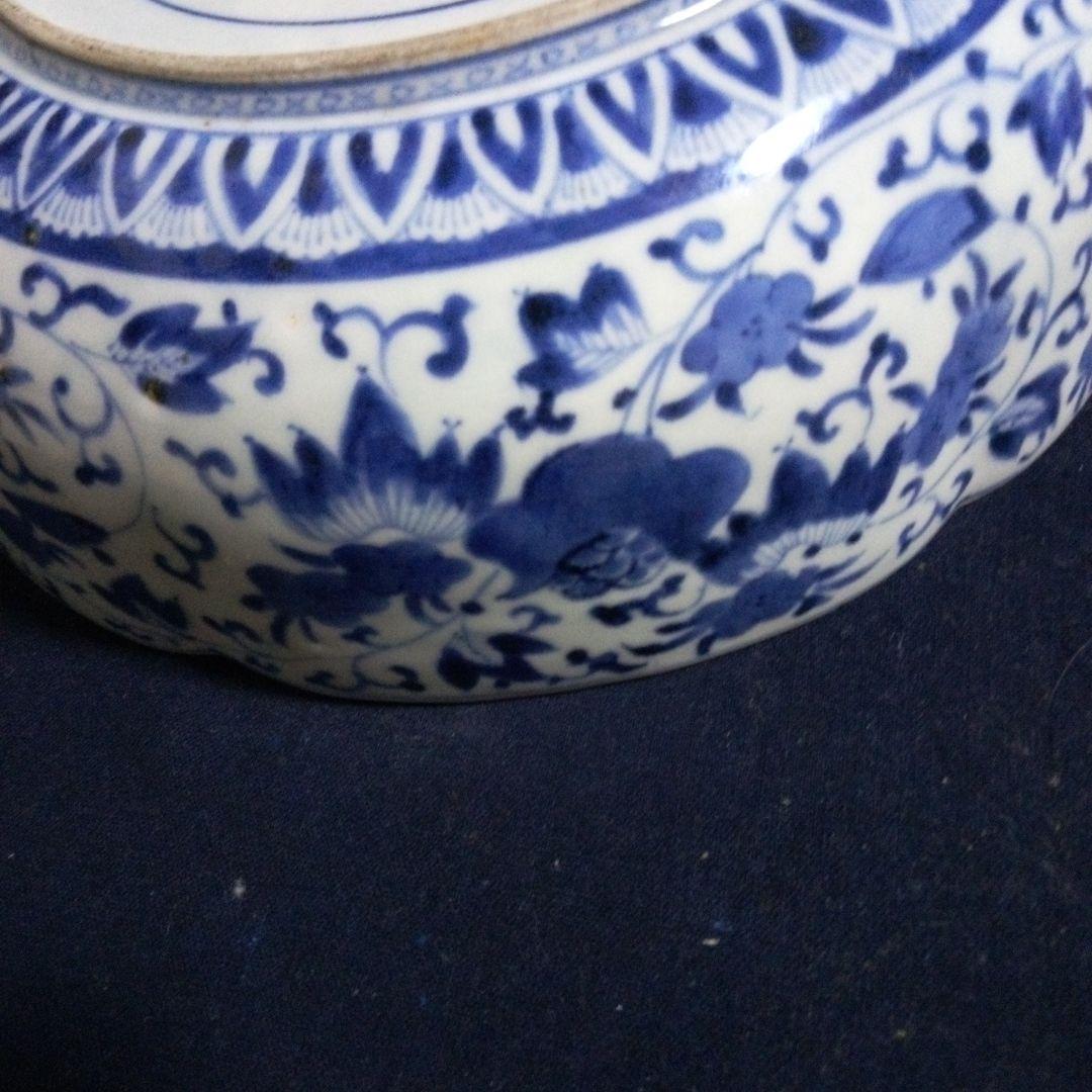 古伊万里　花唐草　うさぎ　大鉢