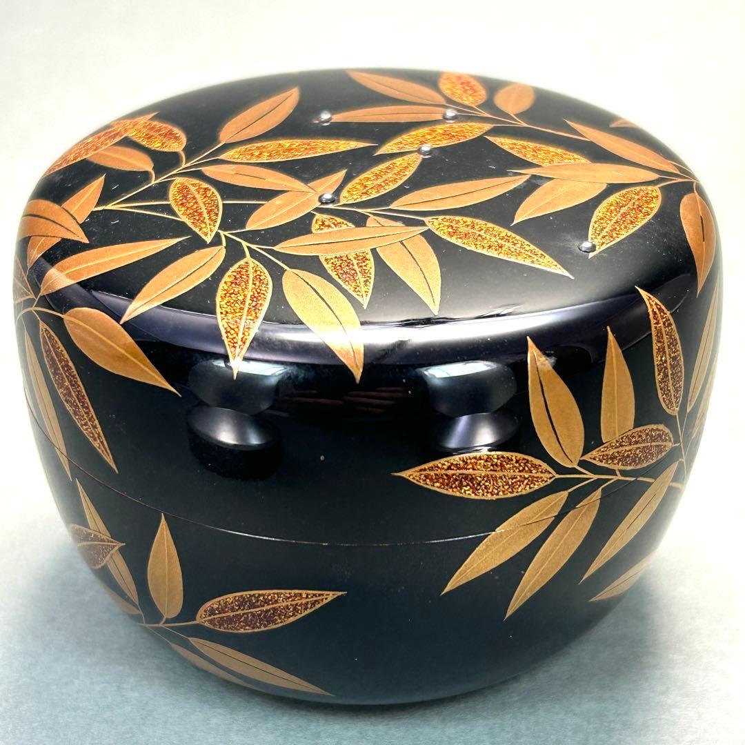 棗　『村田宗覚　笹蒔絵』　惺斎好写　平棗　お茶道具　茶道　共箱　工芸品