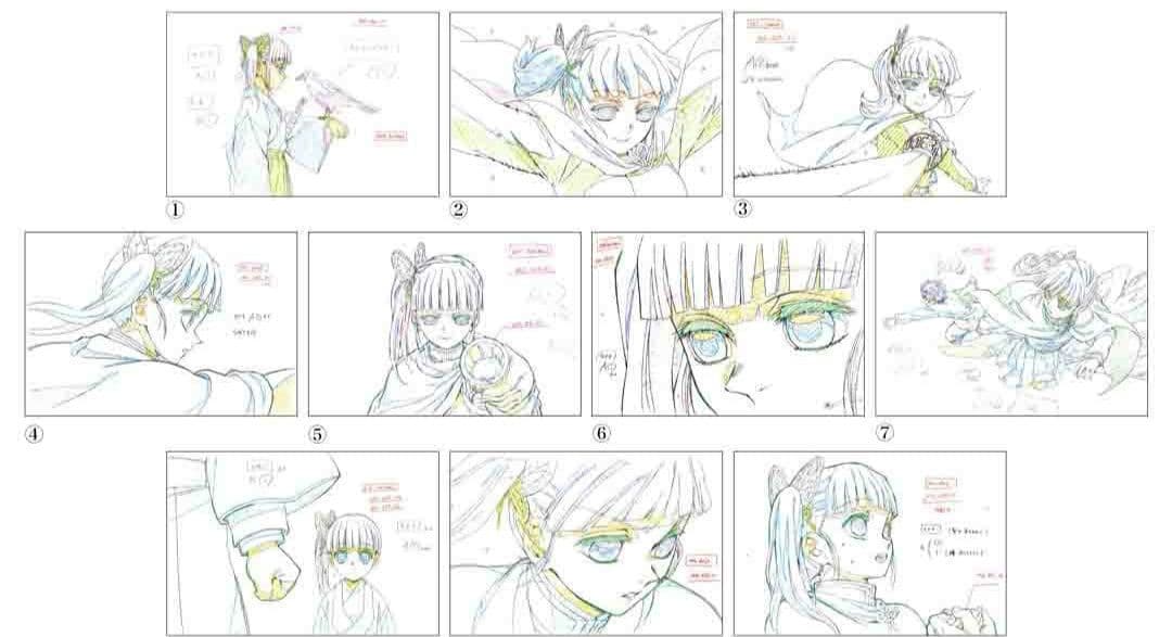 絵巻　原画　ポストカード　栗花落カナヲ　　　コンプセット　鬼滅の刃