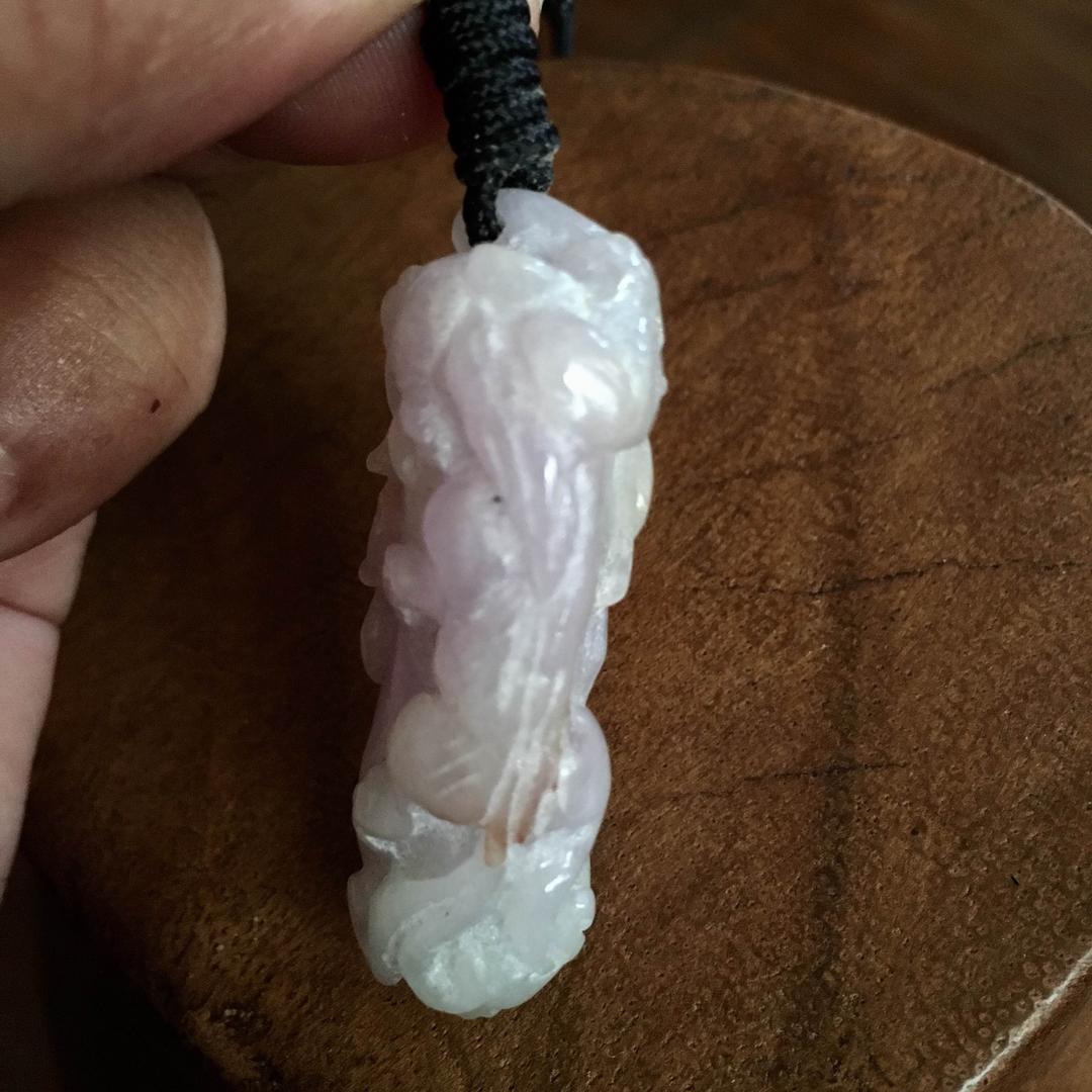 本翡翠 貔貅と白菜 根付け ヘッド