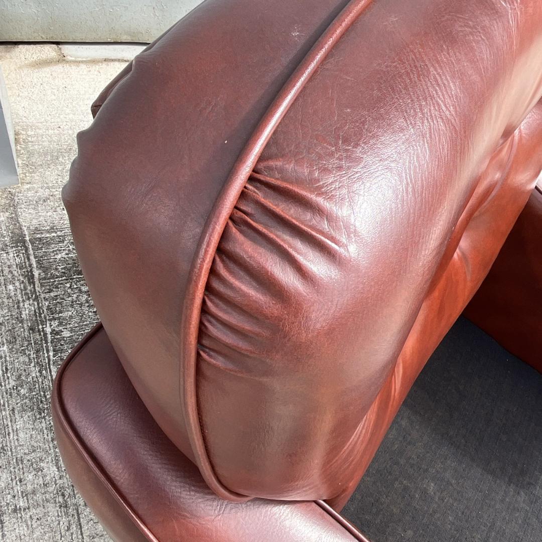 【送料無料】西洋アンティーク レザー 1人掛けソファ ロビーチェア 昭和レトロ