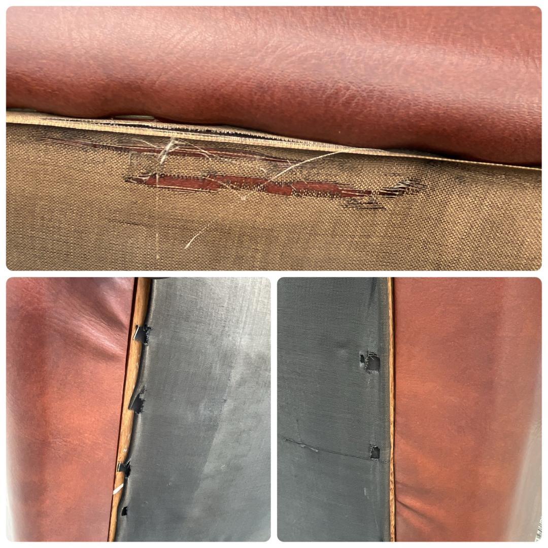 【送料無料】西洋アンティーク レザー 1人掛けソファ ロビーチェア 昭和レトロ