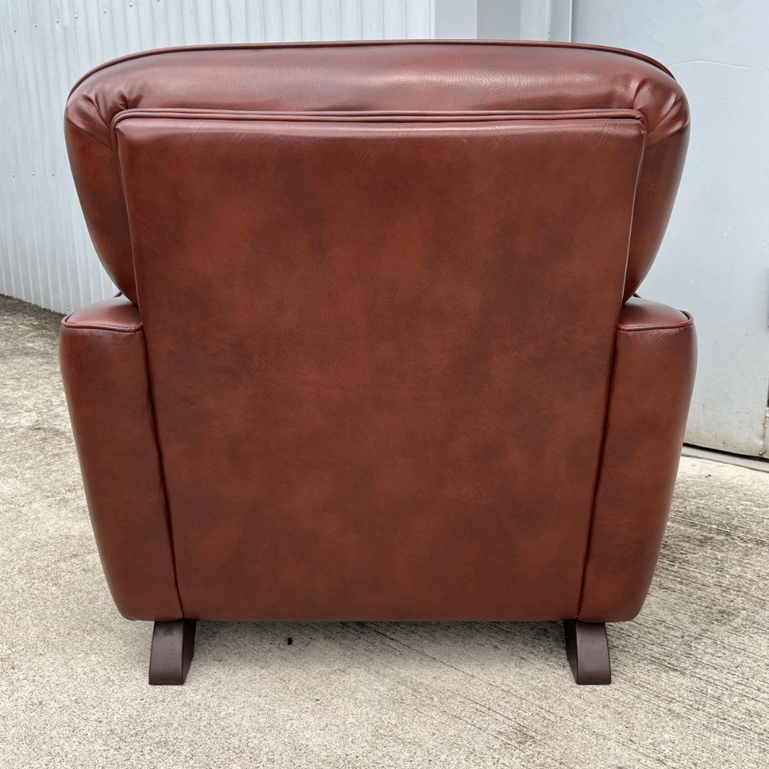 【送料無料】西洋アンティーク レザー 1人掛けソファ ロビーチェア 昭和レトロ