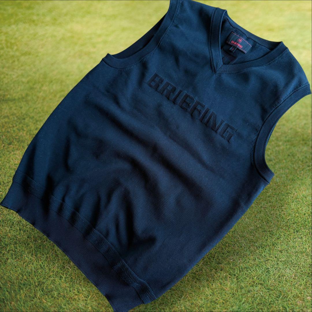 美品　ブリーフィングゴルフ　ニット　ベスト　セーター　黒　ブラック　S〜M相当