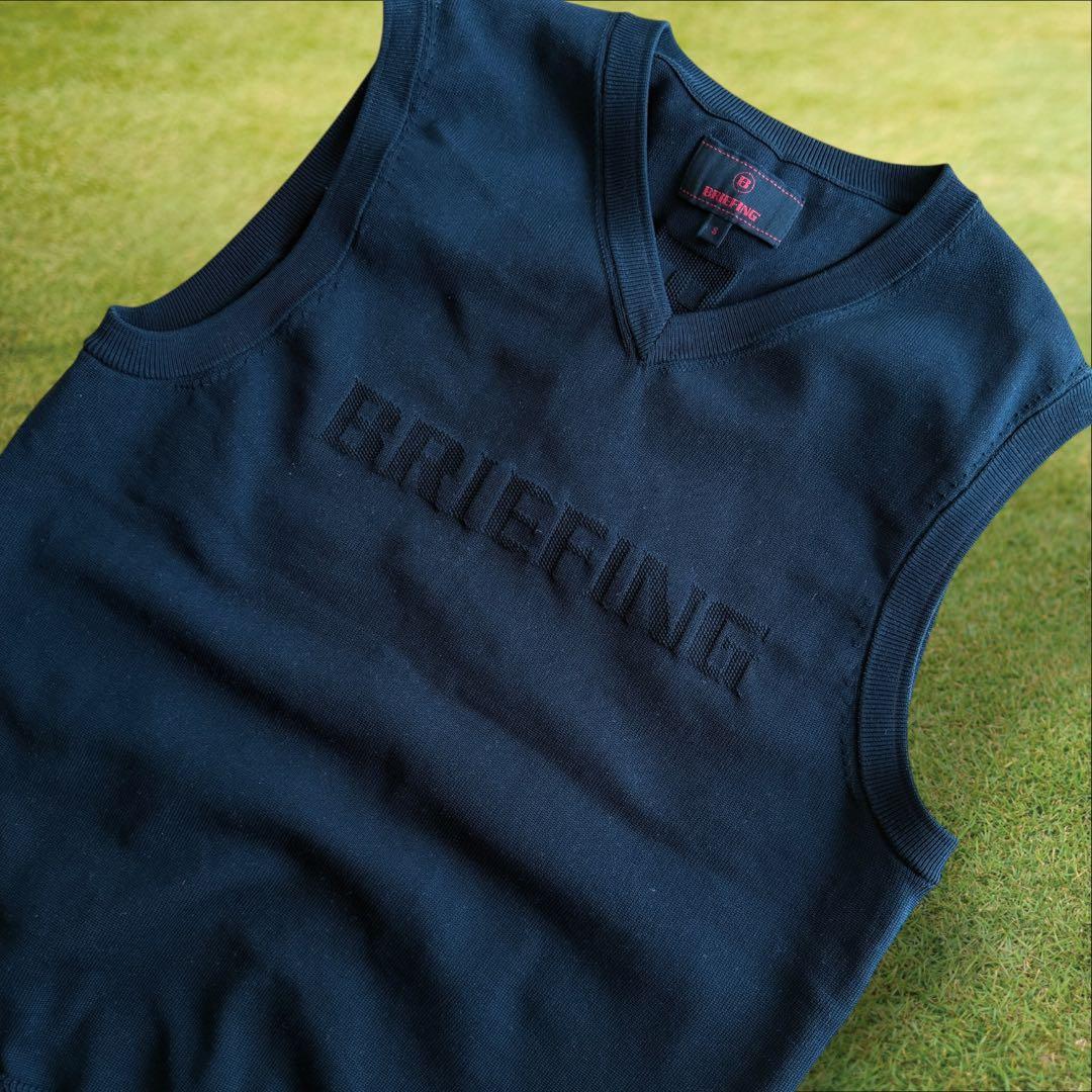 美品　ブリーフィングゴルフ　ニット　ベスト　セーター　黒　ブラック　S〜M相当