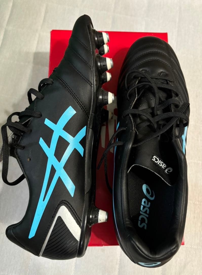 asics サッカースパイク DS LIGHT GAIN ST 27cm黒/青