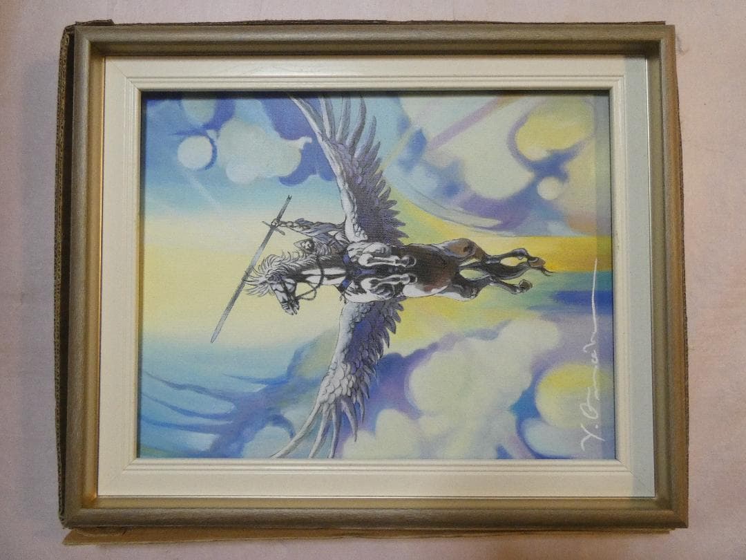 油絵 　天野喜孝「人物」 サインF6サイズ額装済み 肉筆手描き