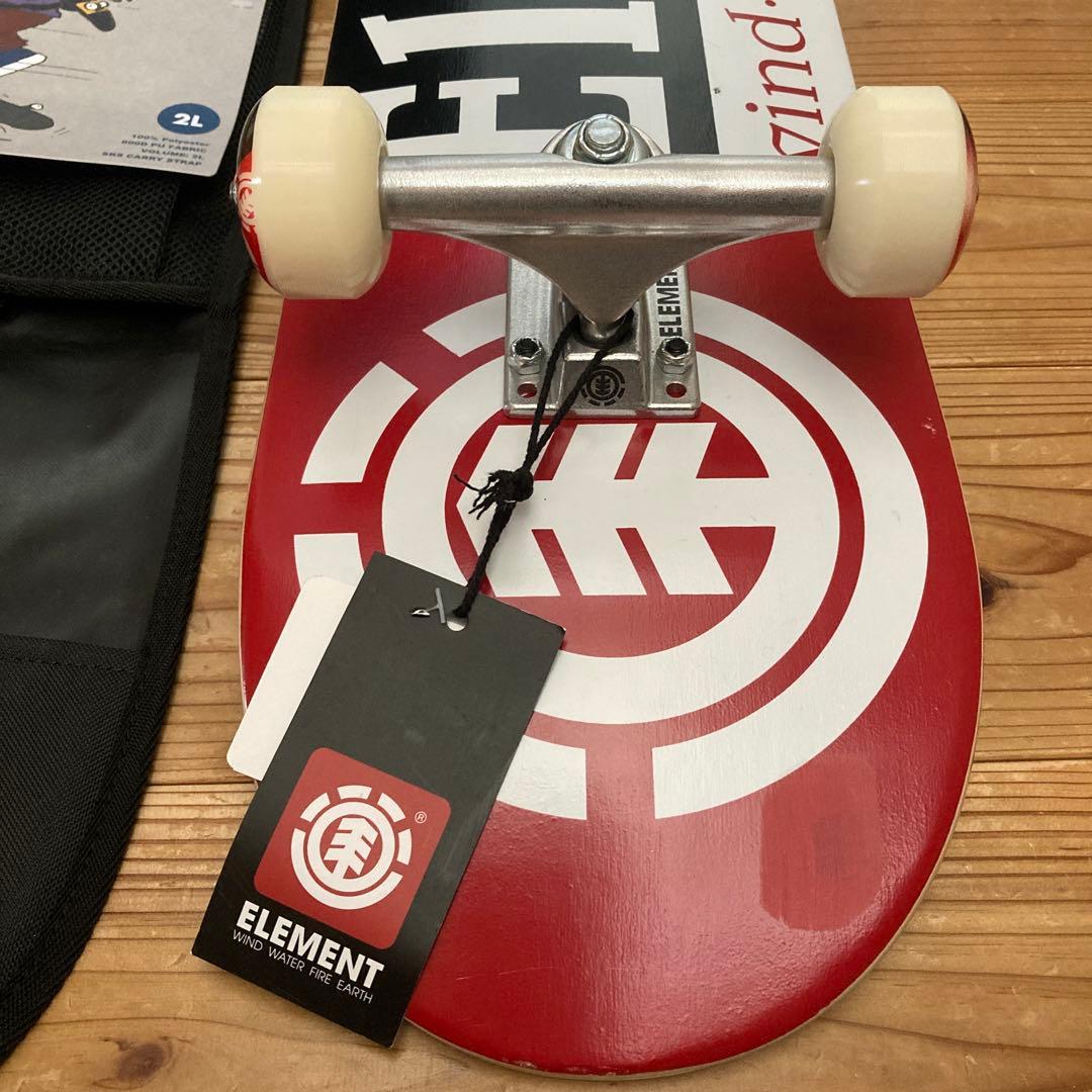 新品element キッズサイズのスケートボード&ショルダーバッグセット
