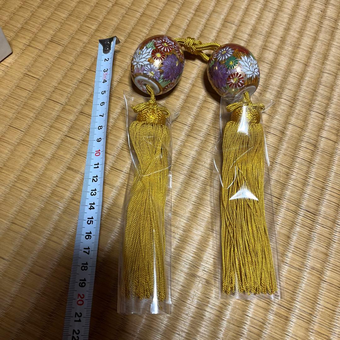 九谷　花詰　玉子　掛け軸　九谷焼　風鎮