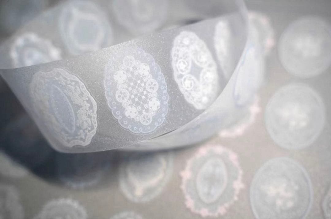 细砂星光膜 蕾丝布标·彩 4.5cm×5m 海外マスキングテープ