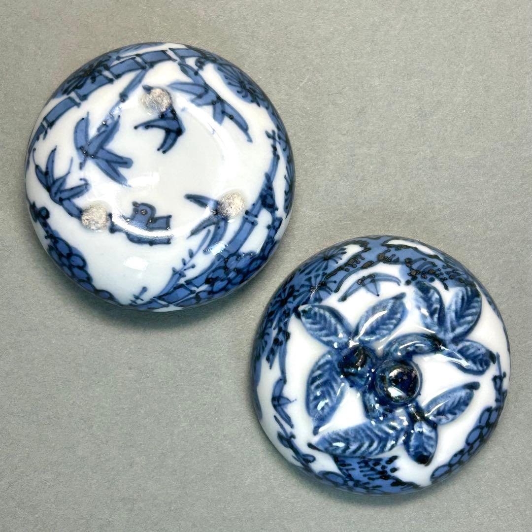 香合　4個セット　『押小路　青磁　呉須　祥瑞　交趾』　茶道具　茶道　共箱　工芸品