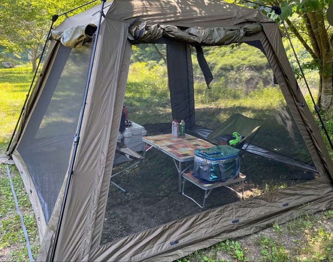 クイックキャンプ スクリーンタープ 軍幕カラー カーキ 廃盤品