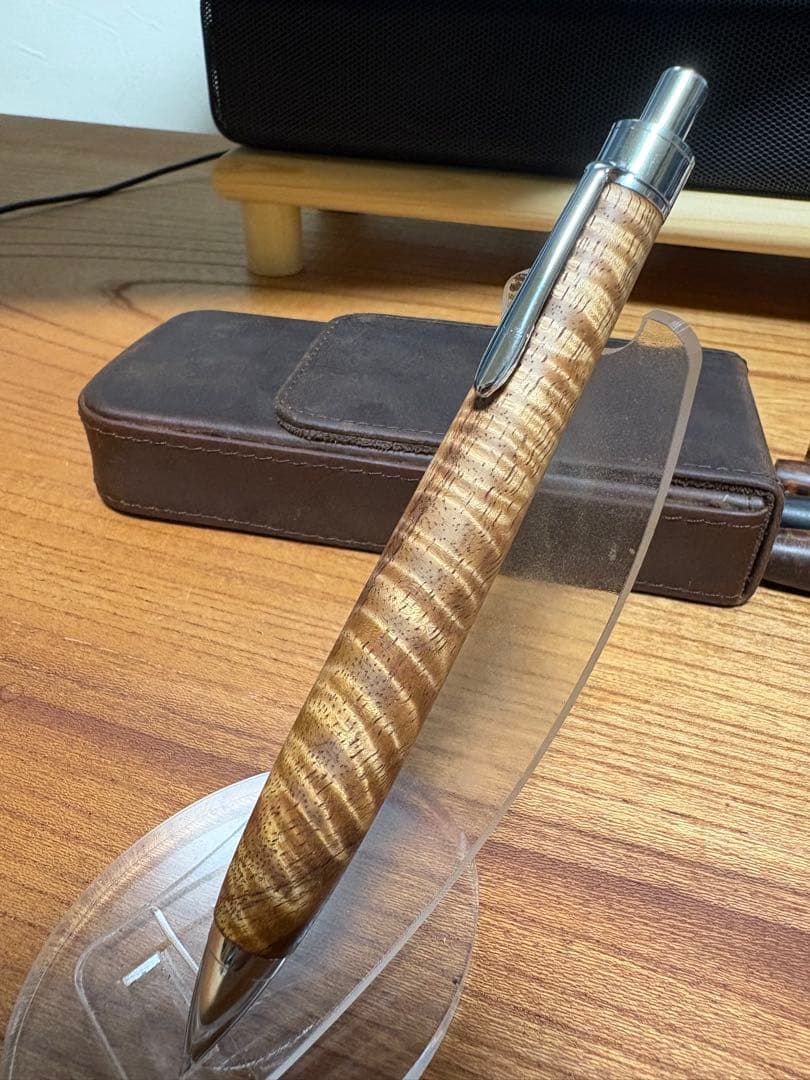 482極上　ハワイアンカーリーコア　木軸シャーペン　ボールペン