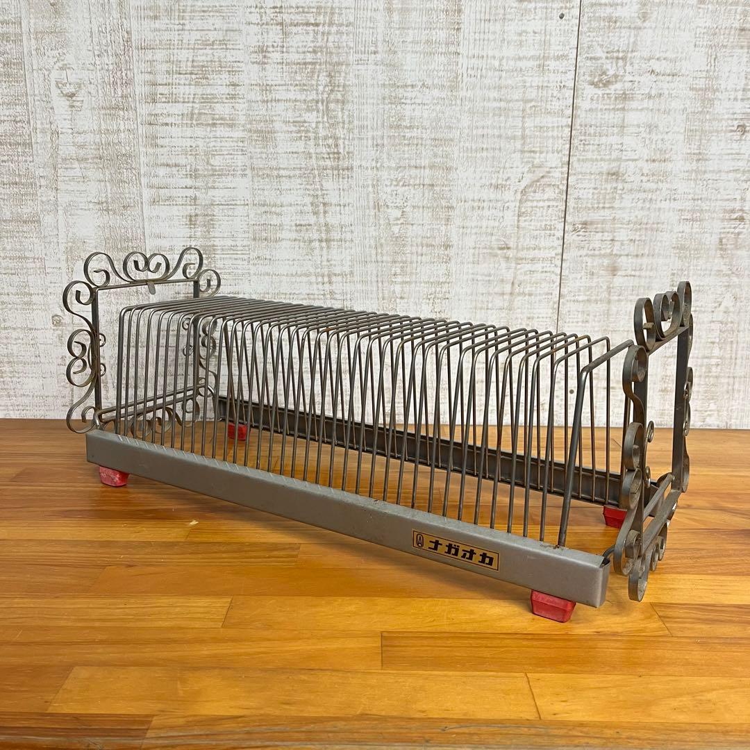 【アンティーク】昭和レトロ NAGAOKA ナガオカ レコードラック 古道具