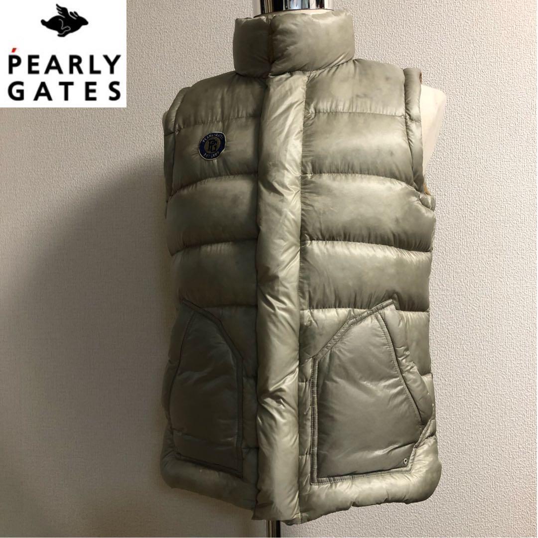 パーリーゲイツ ダブルジップ ダウン ベスト グレー サイズ4