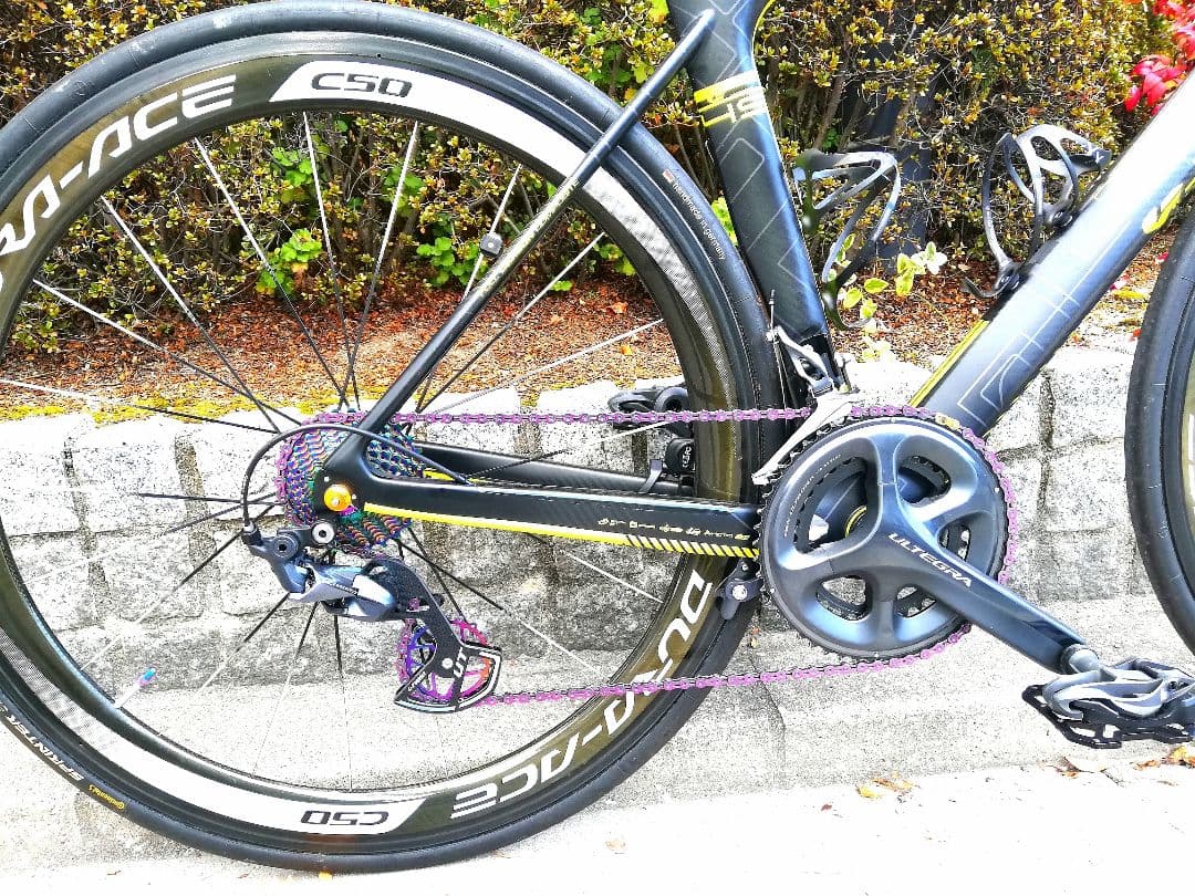 ★チェーン＋スプロケ＋セラミックビッグプーリー★豪華3点セット★レインボーカラー