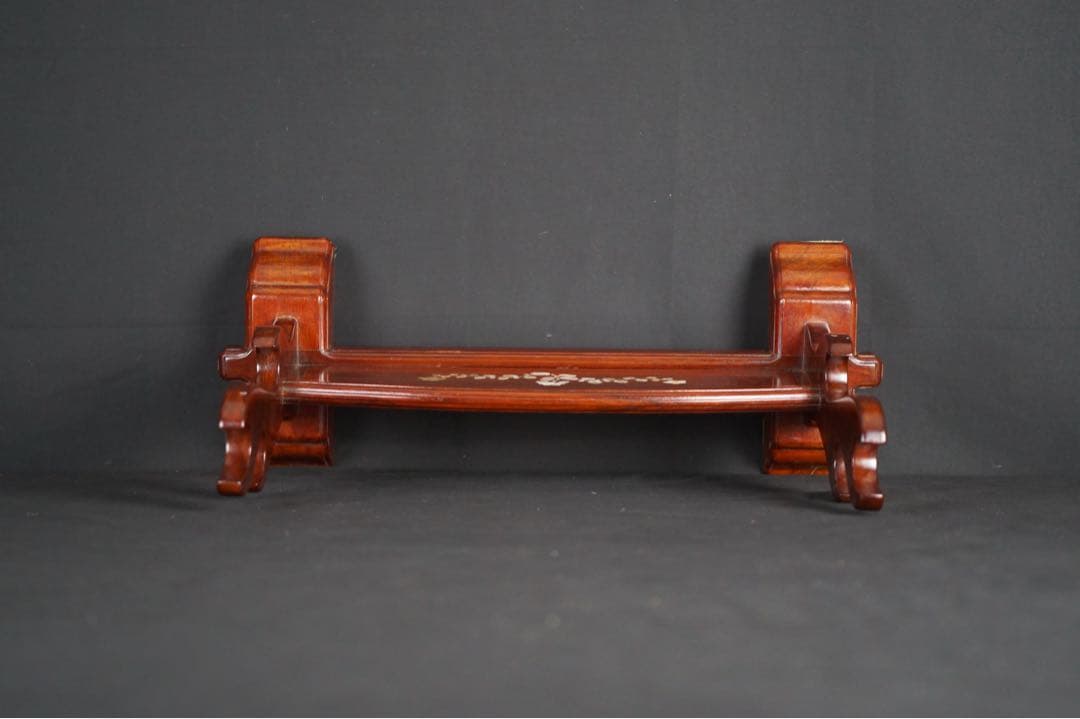 唐木花梨 螺鈿細工 三振掛用 刀掛け 武具 刀装具