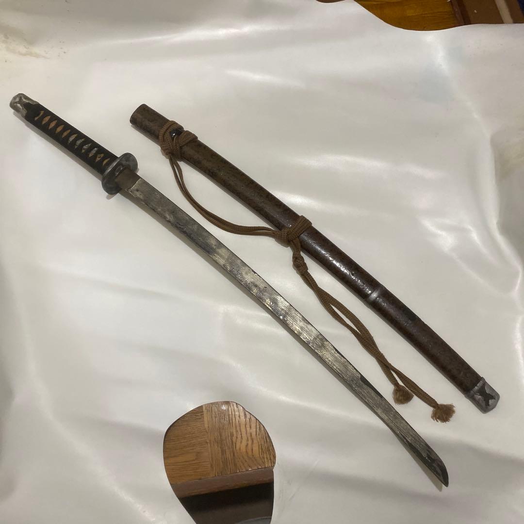 映画プロップ　実物　竹光　昭和レトロ　古美術　長ドス脇差　模造刀　木製　コスプレ