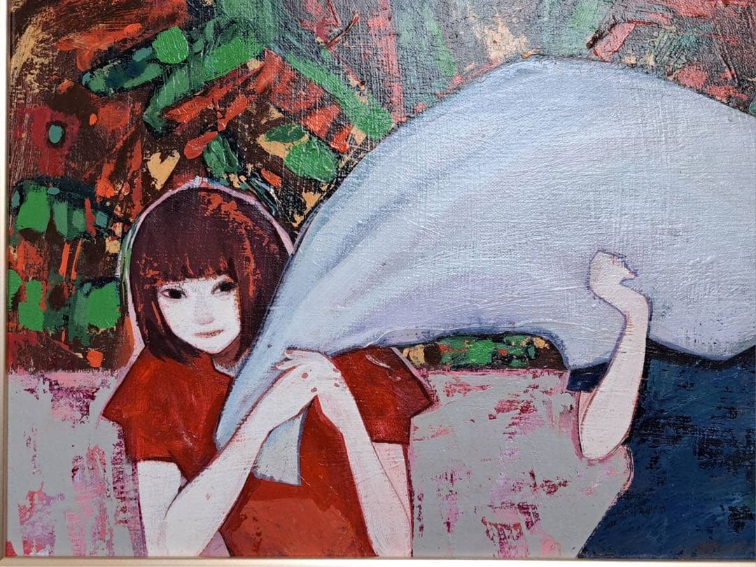 藤川さき 藤川沙樹「名前をおしえて」2018年 キャンバスに油彩 F6号 額装品