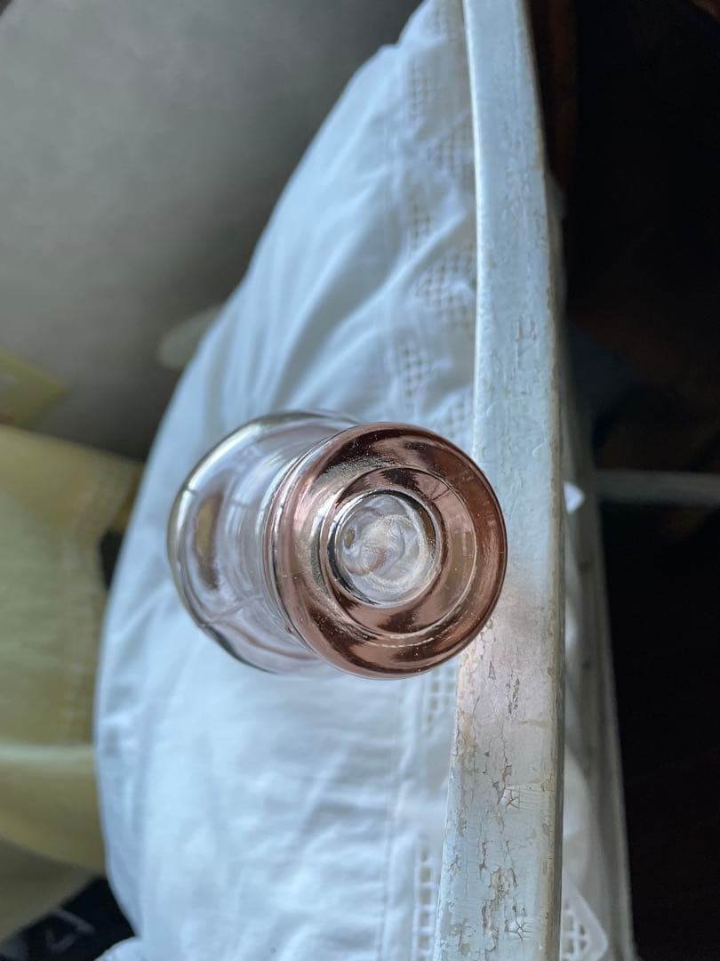 アンティーク　ディプレッショングラス　ガラス　ローリングピン　ピンク　麺棒　レア