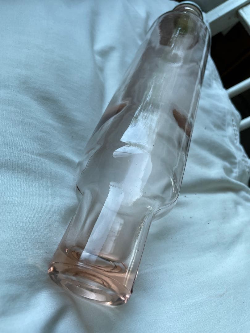 アンティーク　ディプレッショングラス　ガラス　ローリングピン　ピンク　麺棒　レア