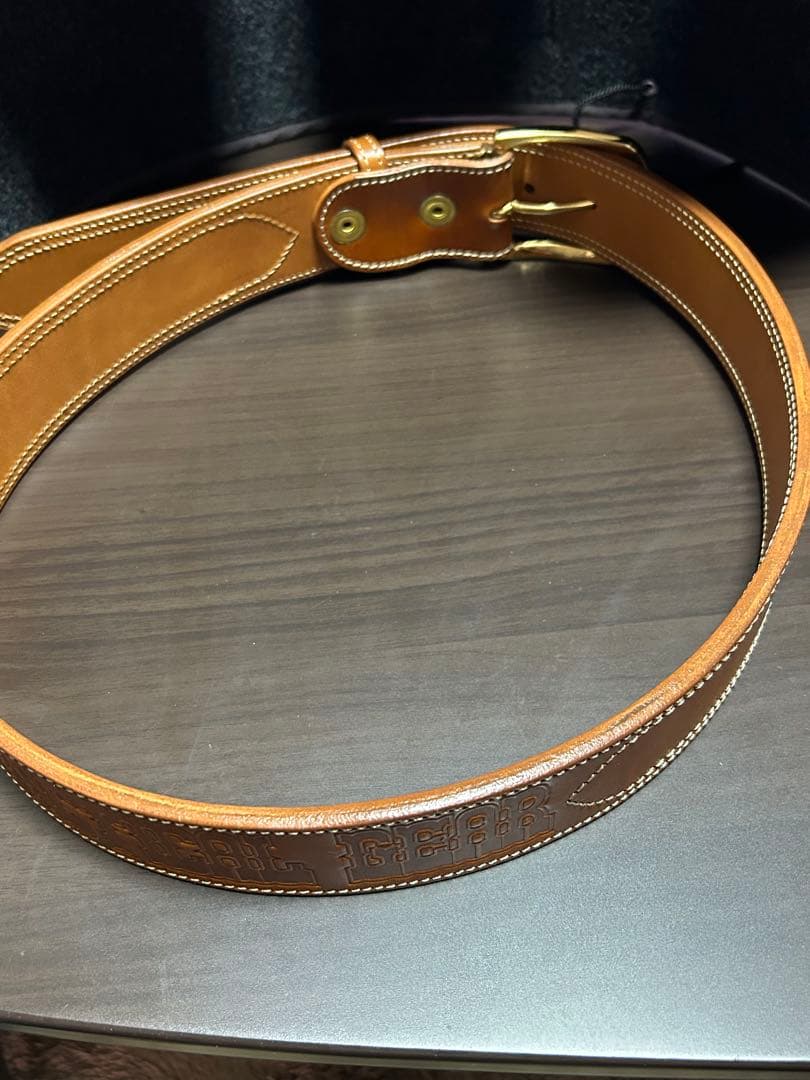 〈美品〉VOLK V-9 LEATHER BELT ブラウン