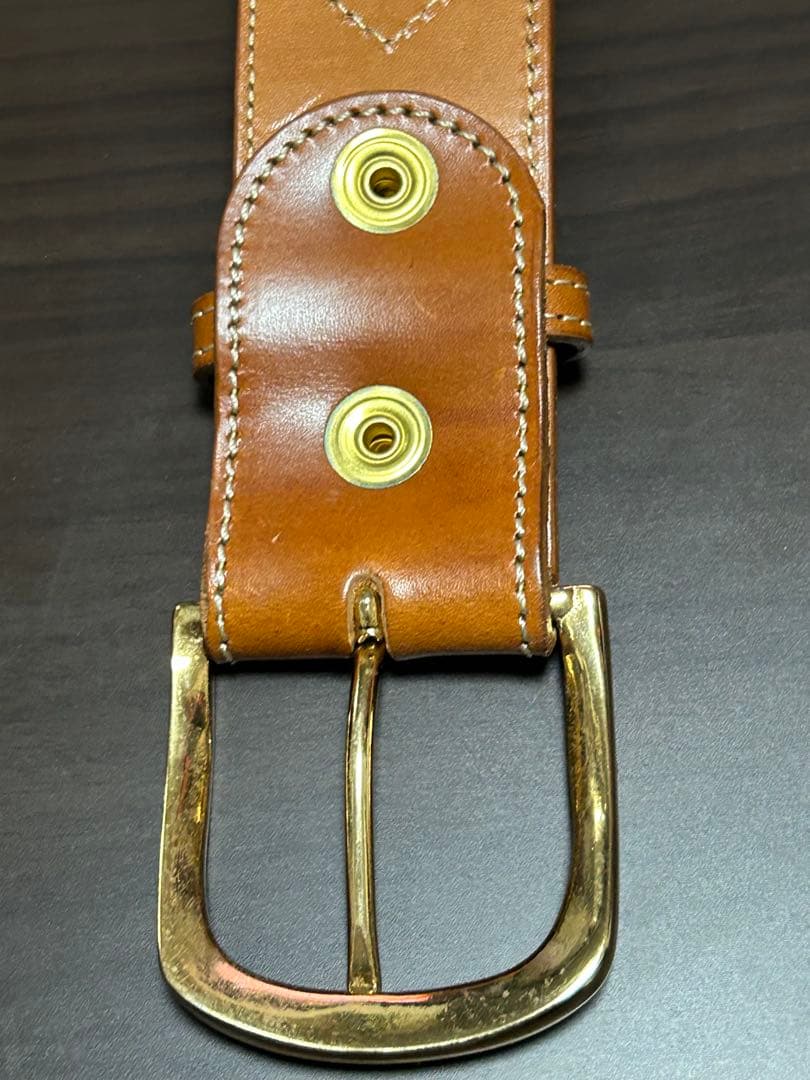 〈美品〉VOLK V-9 LEATHER BELT ブラウン