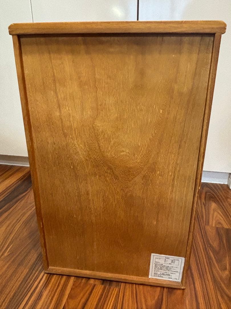 木製 4段袖机 キャスター付き 鍵付きチェスト 幅39cm ラッカー塗装