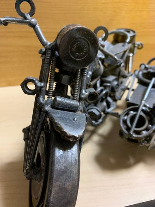 ドラッグスター、ハーレーダビットソン類　全鉄製サイドカーバイク模型