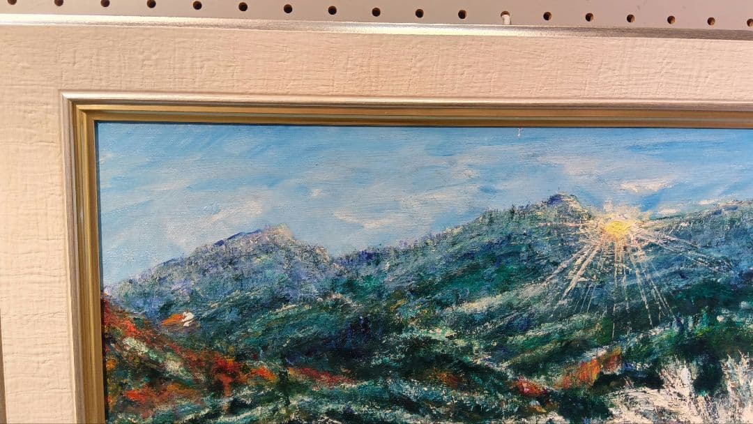 油絵 風景画 兵庫県砥峰高原 すすき【10月】【P10】