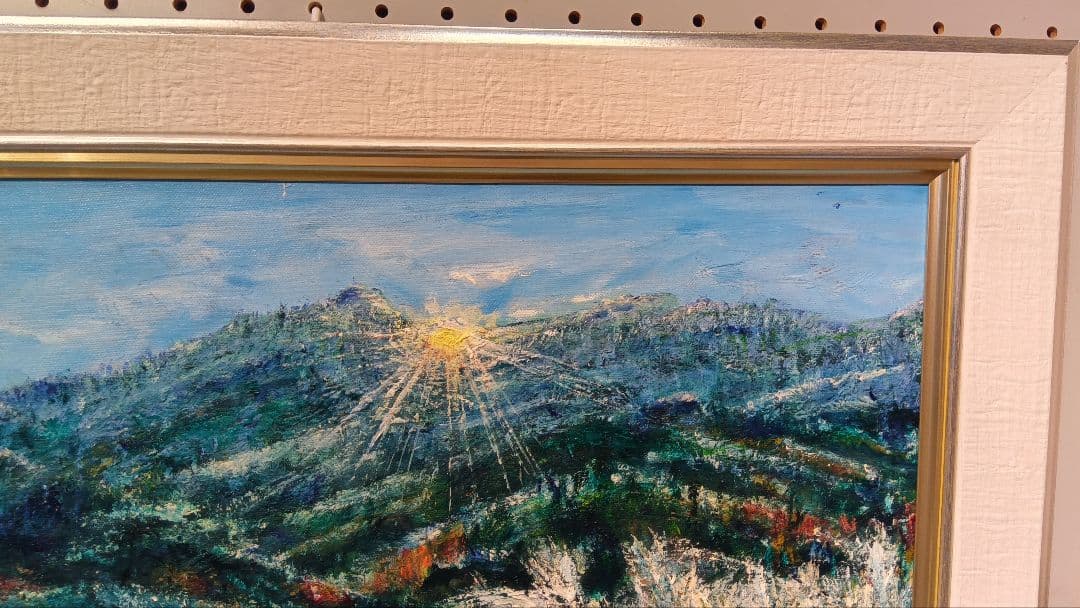 油絵 風景画 兵庫県砥峰高原 すすき【10月】【P10】