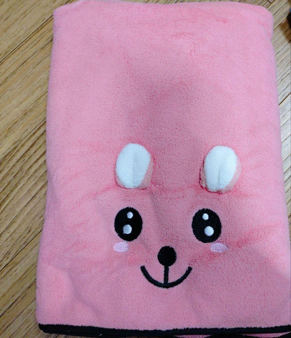 ウサギデザイン フリースタオル 70x140cm