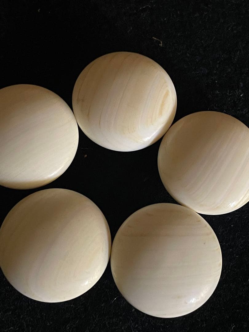 日向特製蛤碁石32号　那智黒石 栗碁笥 特大碁石 木箱付き