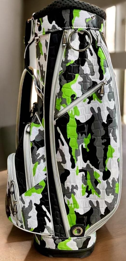【新品未使用】　OUUL ワニ柄カモフラージュ ゴルフバッグGREEN
