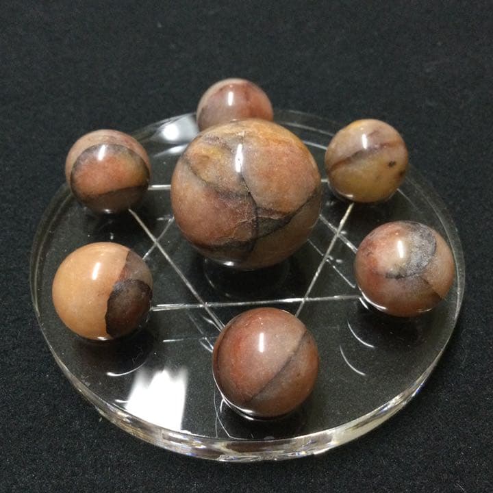 【未来の見通し、魂の成長】ヒマラヤ レッドゴールドアゼツライト 丸玉七星陣