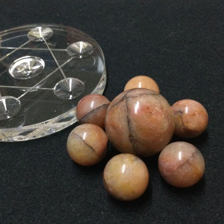 【未来の見通し、魂の成長】ヒマラヤ レッドゴールドアゼツライト 丸玉七星陣