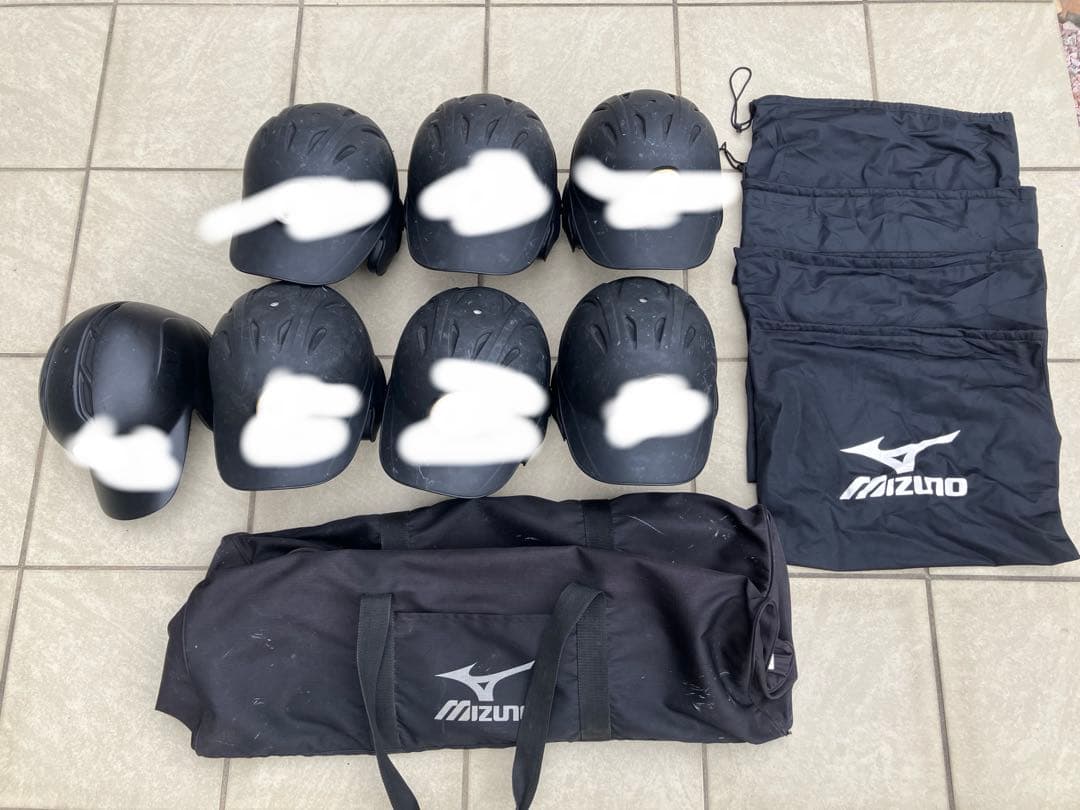 【7個セットで激安】ミズノ　軟式用ヘルメット　ケース付き　チーム1セット分