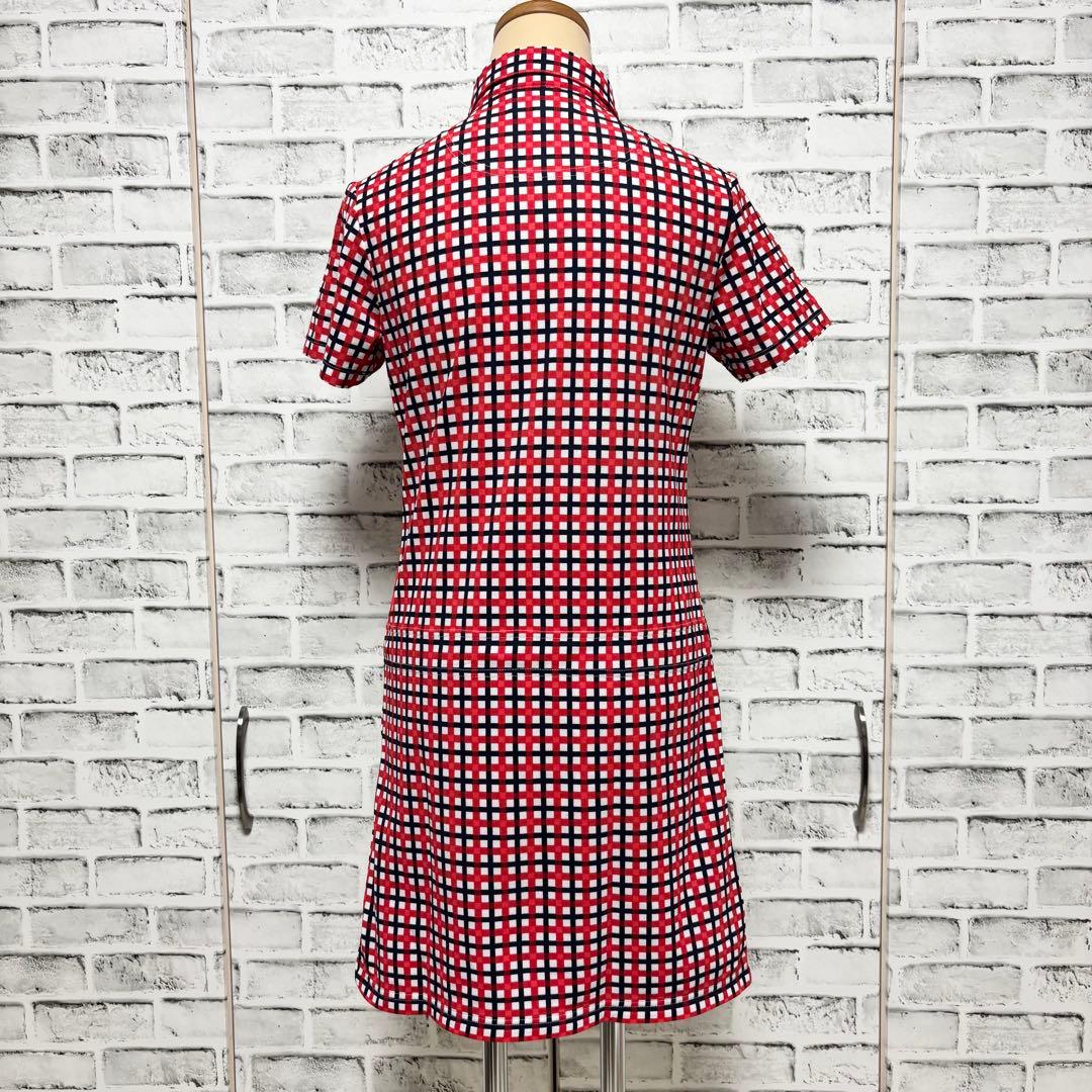 Callaway キャロウェイ ゴルフウェア ミニワンピース チェック柄 赤 M