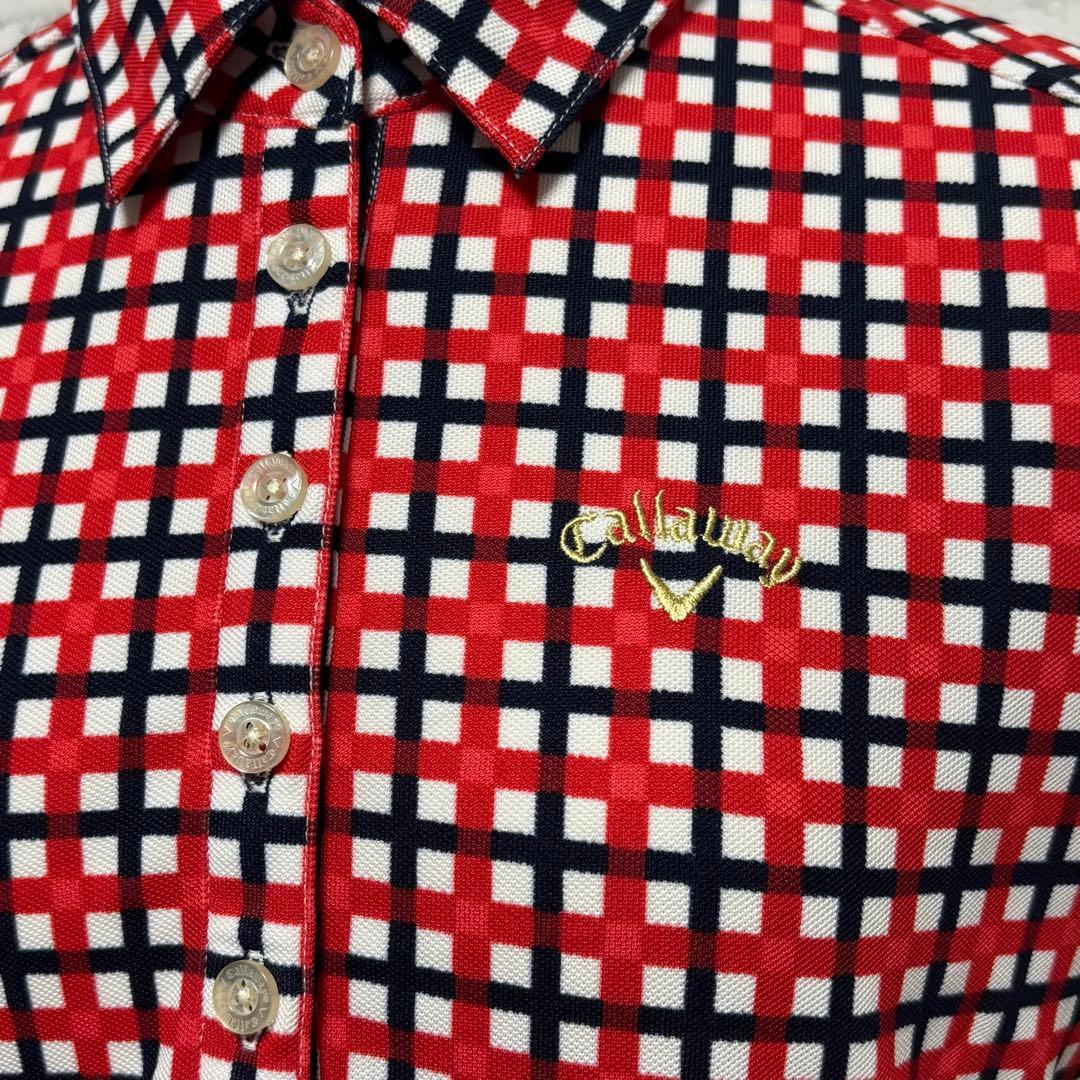 Callaway キャロウェイ ゴルフウェア ミニワンピース チェック柄 赤 M