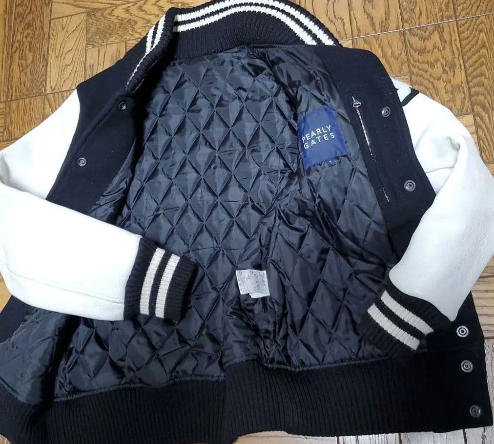 レア PEARLY GATES パーリーゲイツ 袖レザー スタジャン ゴルフ