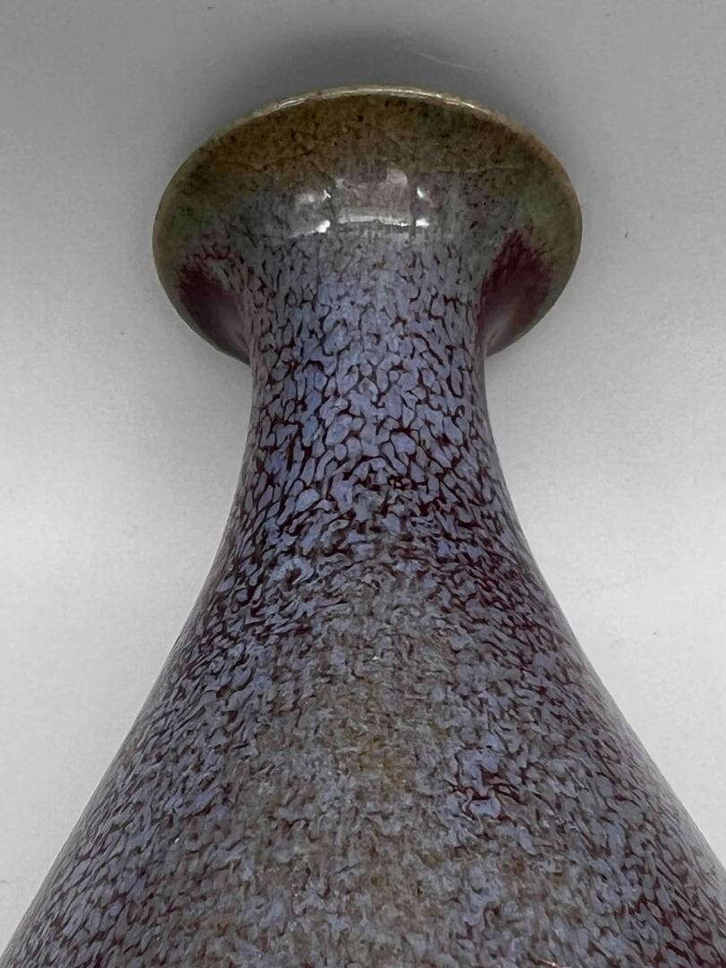 清時代 鈞窯 紅釉瓶　辰砂　郎窯紅釉 花瓶 景徳鎮　唐物　古賞物(C-53)