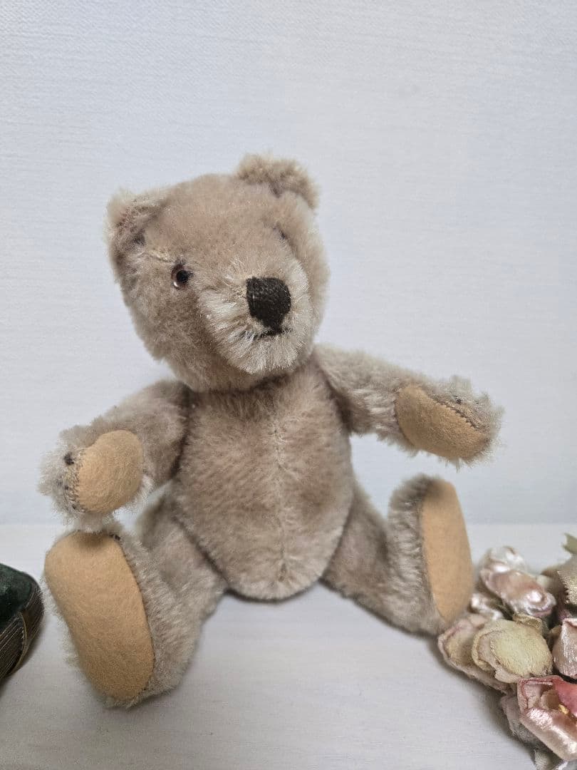 フランス　アンティーク　テディベア　小型　シュタイフ　モヘア　ブリュッケ