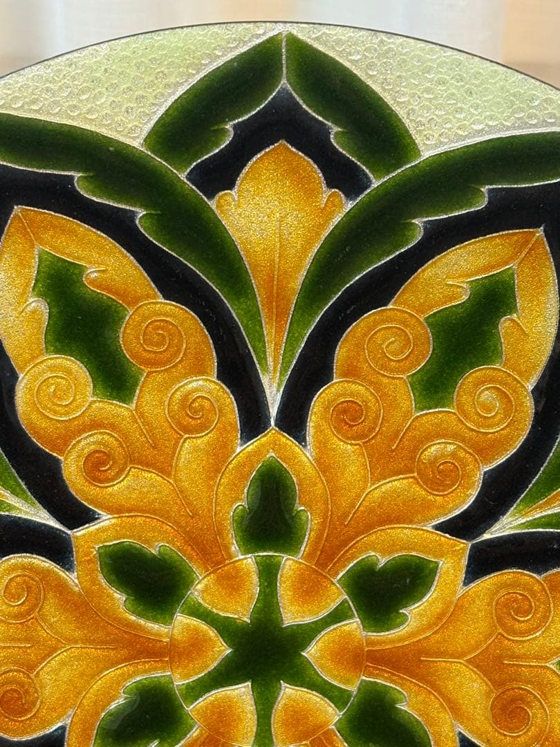 七宝焼き　飾皿　大皿　安藤七宝　美術　芸術