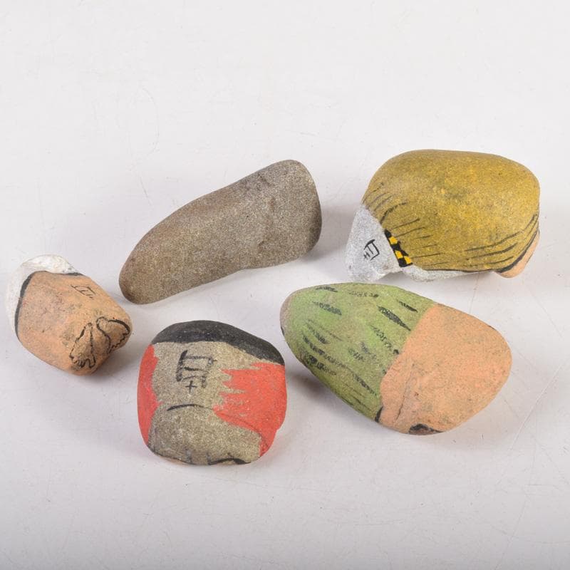 天然石　石絵　ゲゲゲの鬼太郎図　早銘　14点　M　8344A