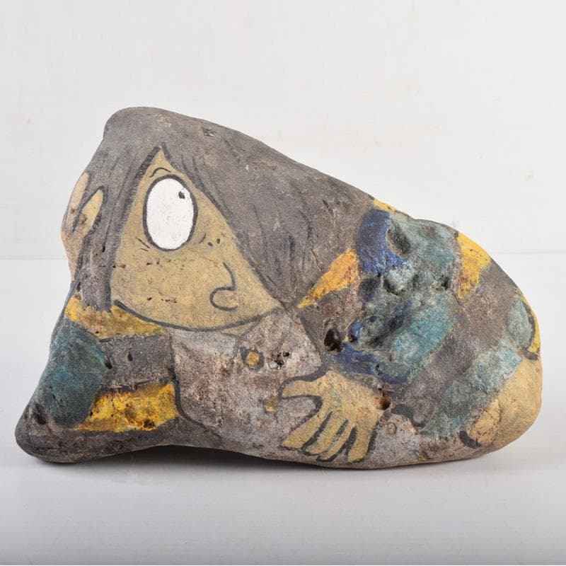 天然石　石絵　ゲゲゲの鬼太郎図　早銘　14点　M　8344A